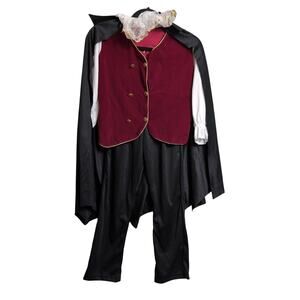 Vampire Costume Halloween Dress Up Cosplay Shirt Pants Cape M